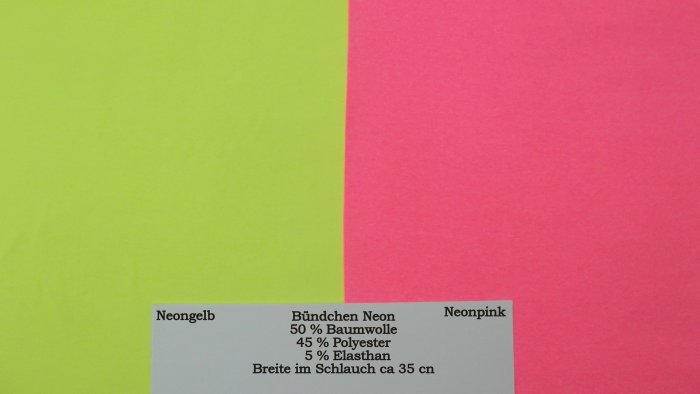 Bündchen Neon uni verschiedene Farben