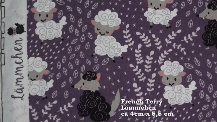 French Terry geraut Lämmchen  Lila