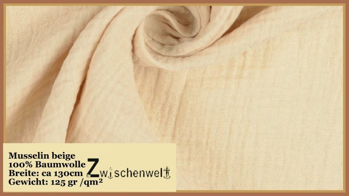 Musselin uni beige