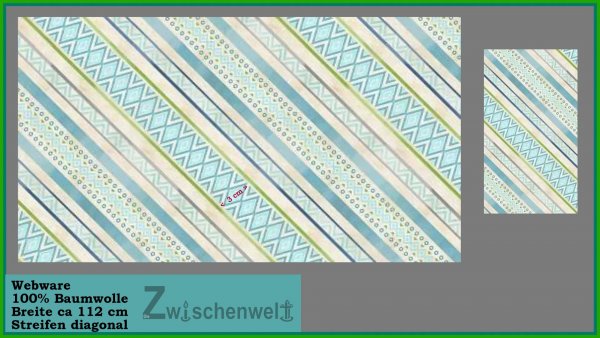 Webware diagonal Streifen blau  Wilmington Prints Diamond Stripe