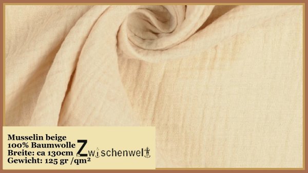 Musselin uni beige