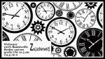 Webware Uhr Zahnrad schwarz weiß